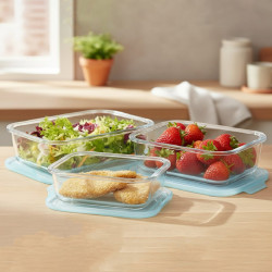 Glass Tupperware Set - 3 Pcs